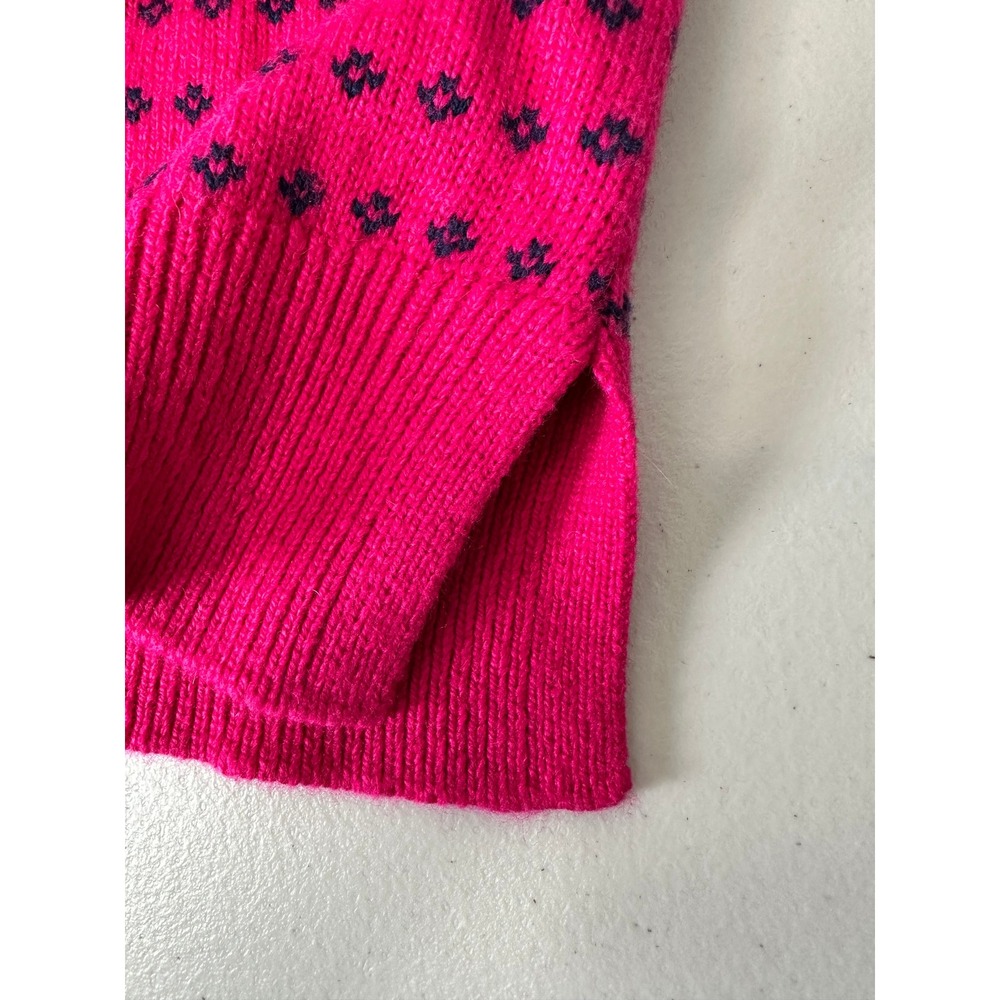 Vineyard Vines Sweater Girls S 7-8 Pink Fair Isle Whale Lambswool Cashmere - Picture 7 of 7
